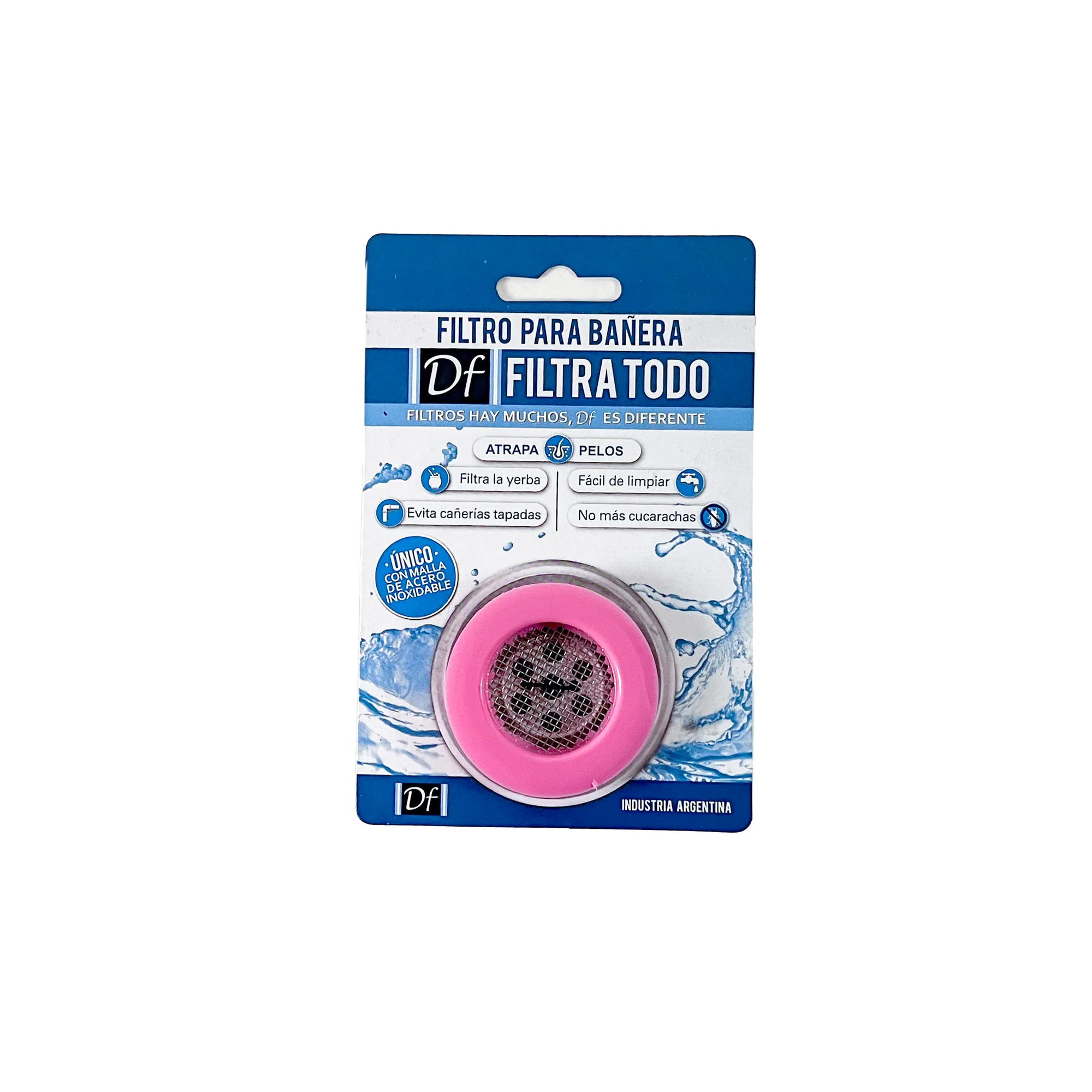 Filtro para bañera DF en blister, color rosa
