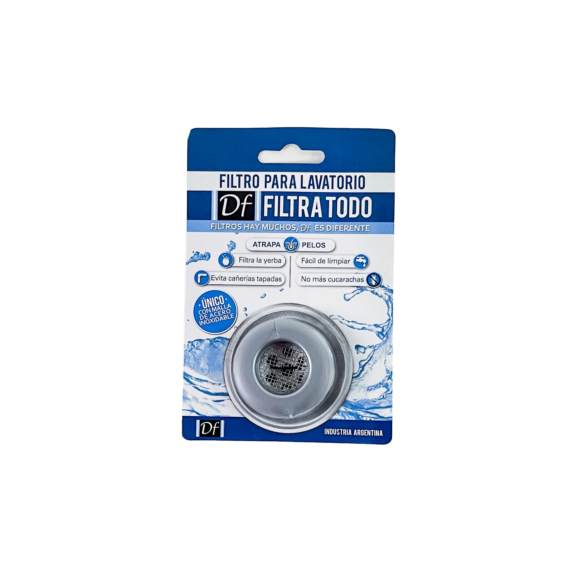 Filtro para lavatorio y bidet DF en blister, color plata