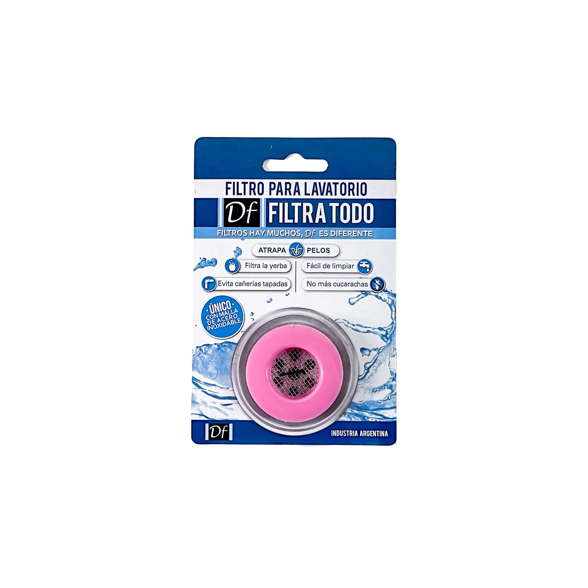 Filtro para lavatorio y bidet DF en blister, color rosa