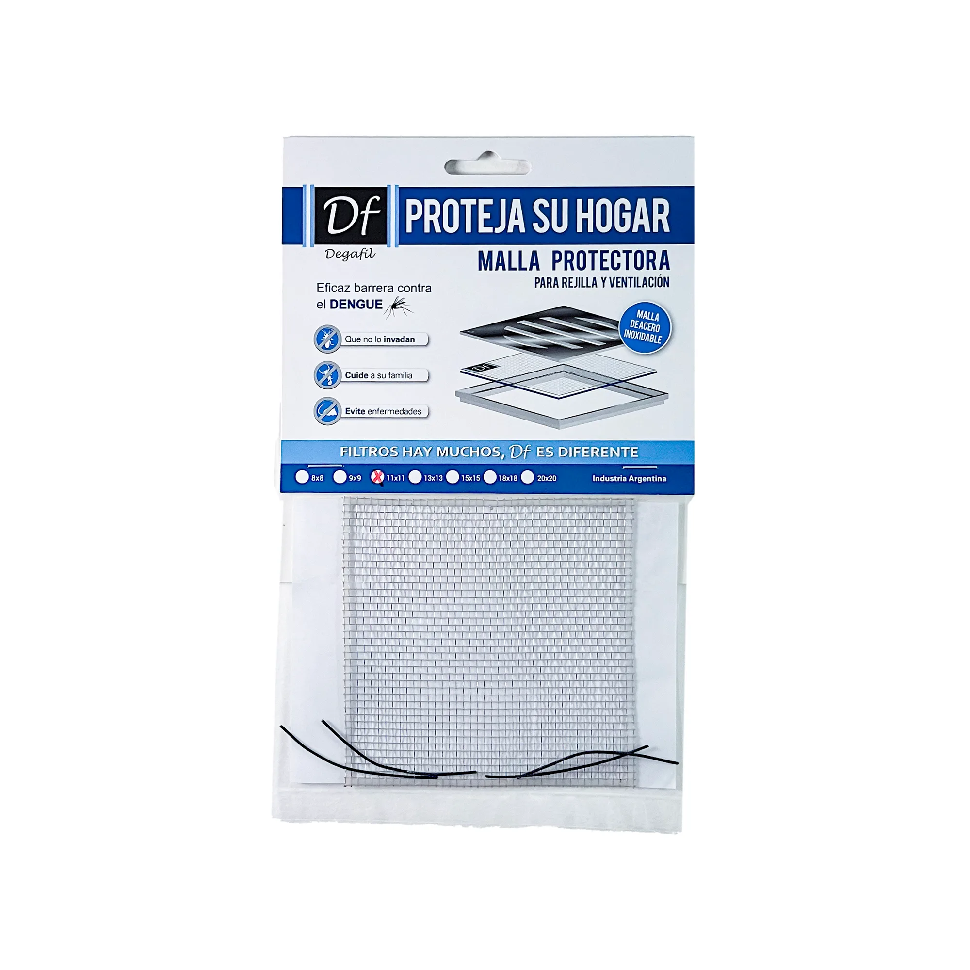 Malla protectora para rejillas DF de 11 x 11 cm en su envase