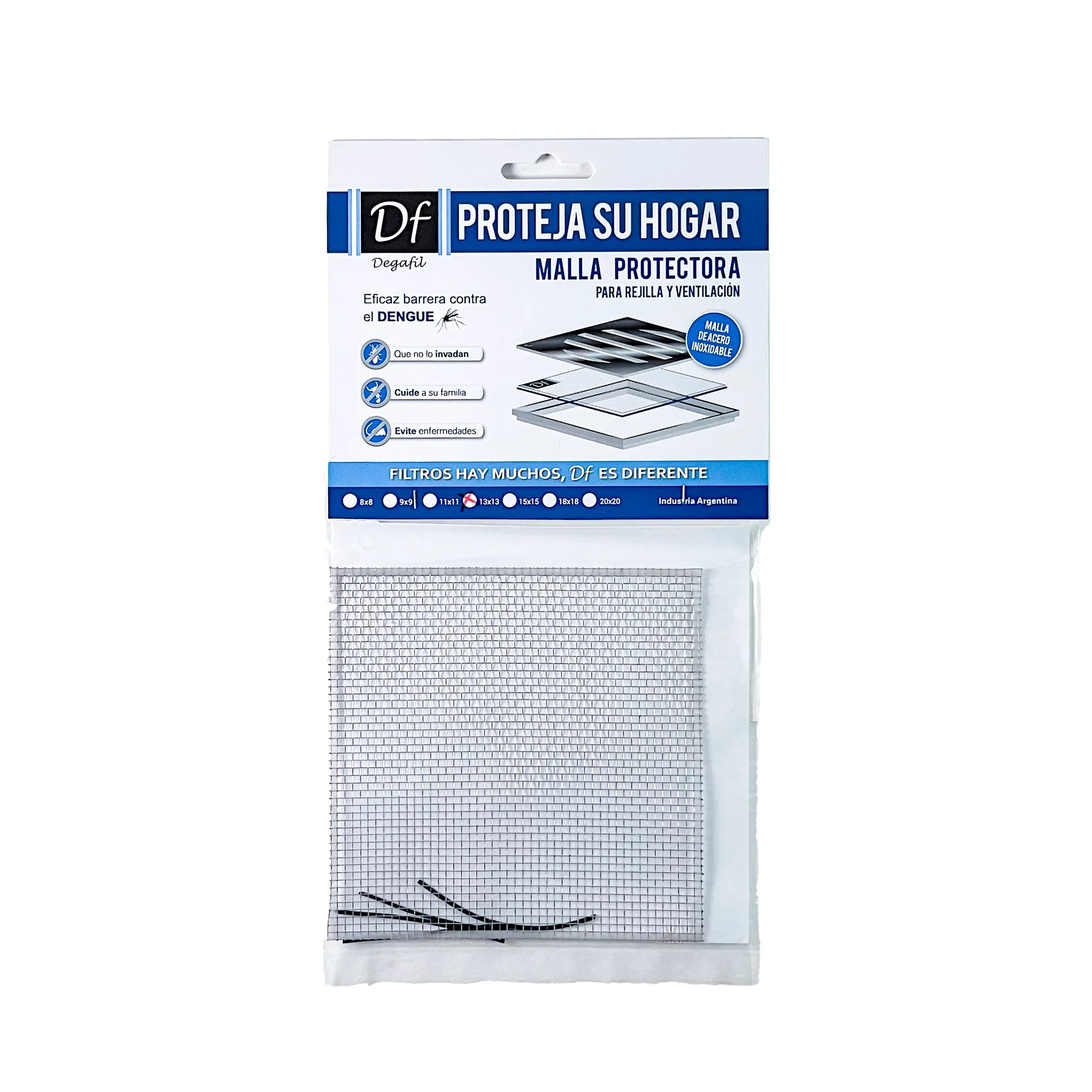 Malla protectora para rejillas DF de 13 x 13 cm en su envase