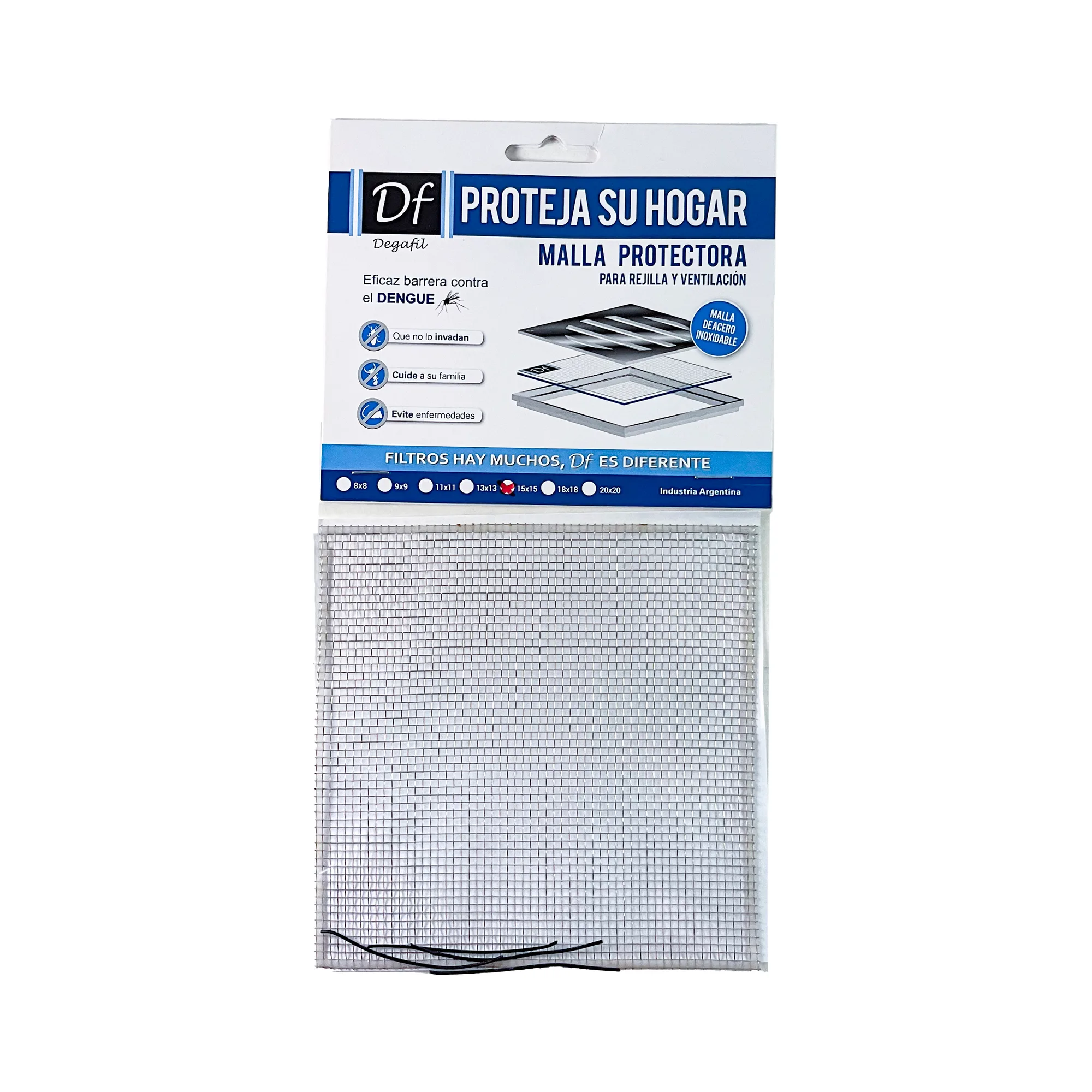 Malla protectora para rejillas DF de 15 x 15 cm en su envase