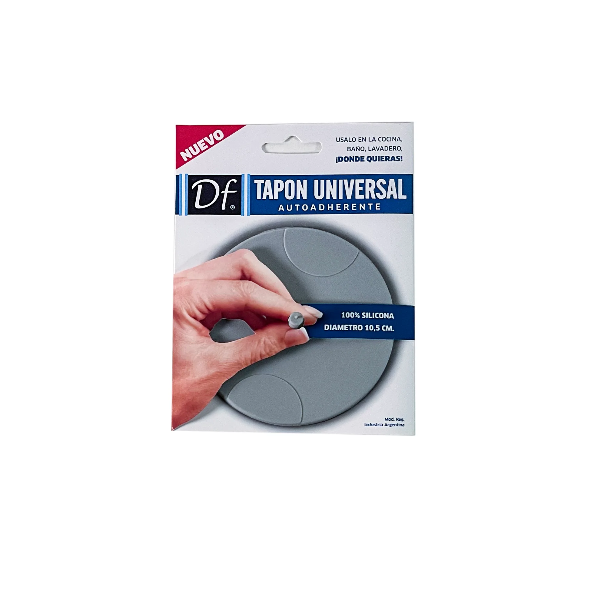 Tapón universal autoadherente DF color gris en su blister