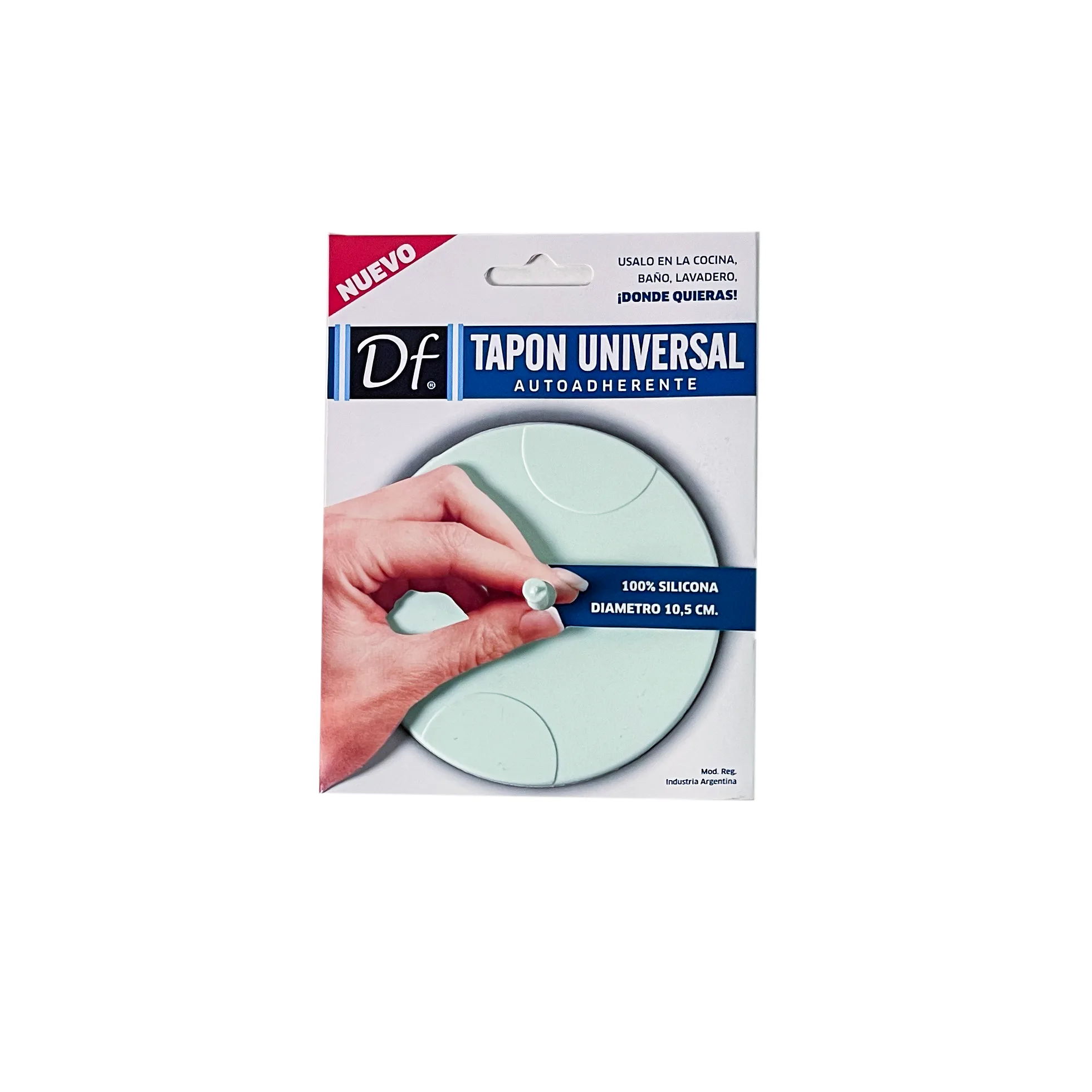 Tapón universal autoadherente DF color verde en su blister